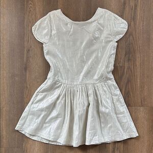 Arsene et les Pipelettes Metallic Shimmer Cream Dress 6a